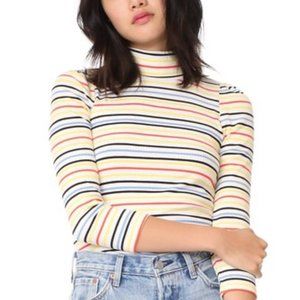 Free People Striped Turtleneck Top - M